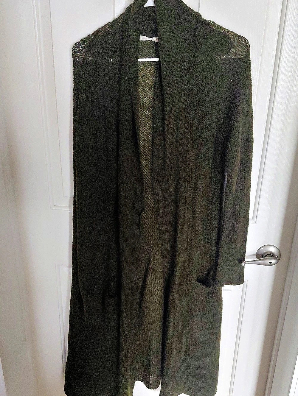 Free People Open Front Cardigan in Green